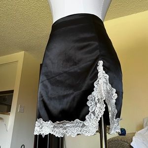 Black & White Silk & Lace Skirt